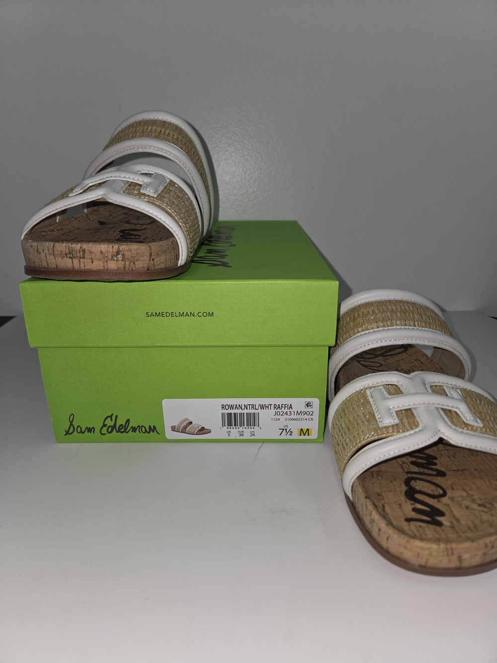 Sam Edelman, Rowan, NATURAL/WHITE Raffia, Size 7.5 - Picture 3 of 3